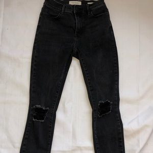 BLACK PACSUN RIPPED SKINNY JEAN
